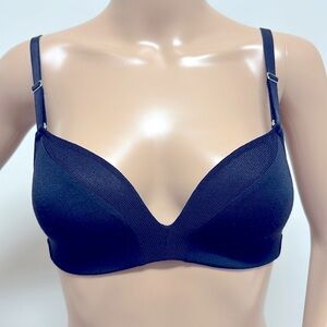 Lively The No Wire Push Up Bra, Black with mesh trim